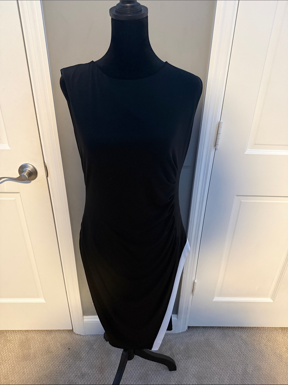 Marc New York Black Midi Dress with White Side Panel